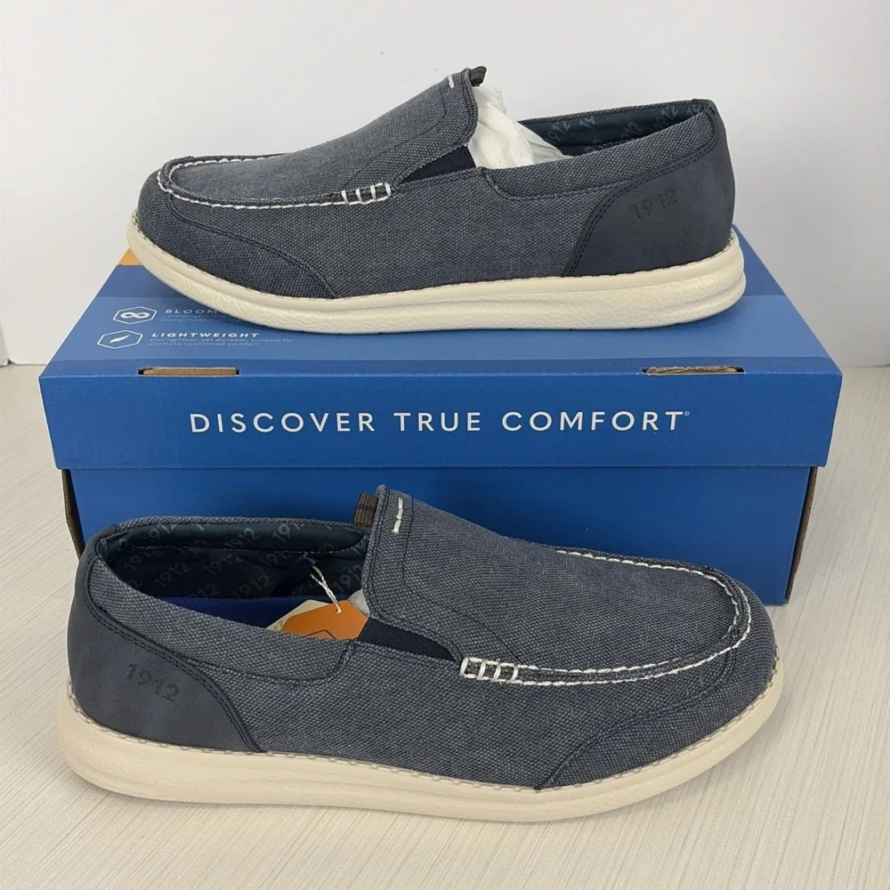 Nunn Bush Brewski MT Slip Ons Shoes Navy Marine Mens Size 8.5 W NIB 84902